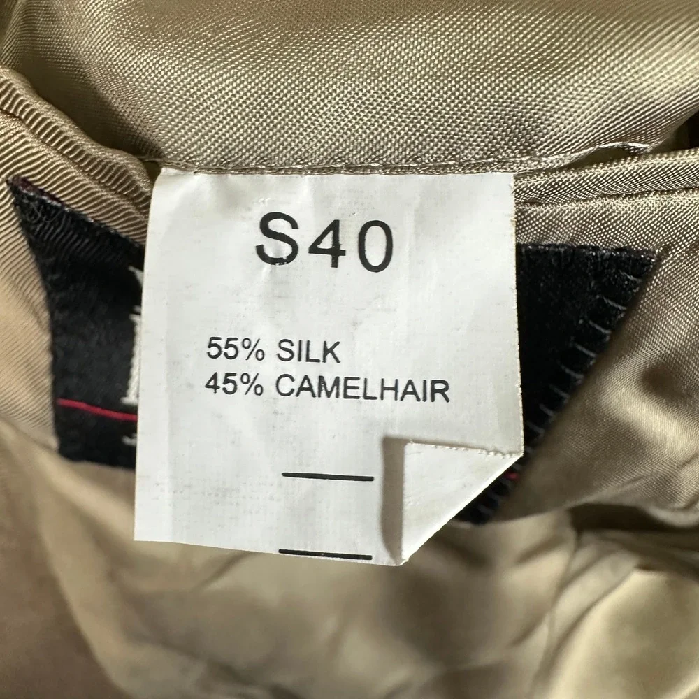Jos A Bank Signature Collection Blazer 40S Tan Silk Camelhair Herringbone Jacket